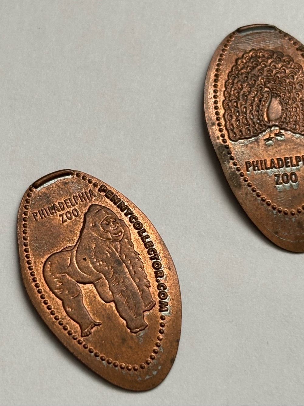 2 Philadelphia Zoo coins
